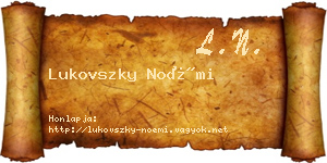 Lukovszky Noémi névjegykártya